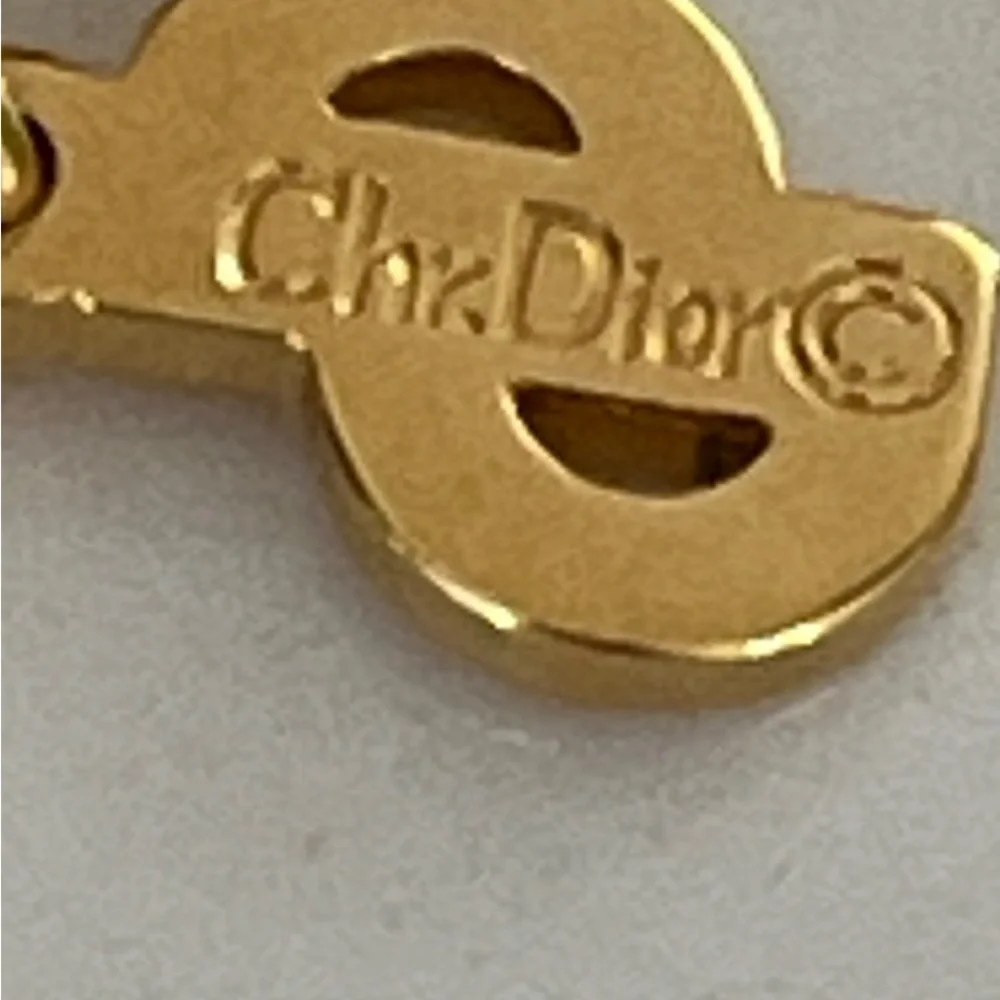 Christian Dior Necklace Gold Plate Pearl Oval Crystals Teardrop Designer Vintage - Picture 9 of 17